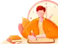 学习场景人物插画
