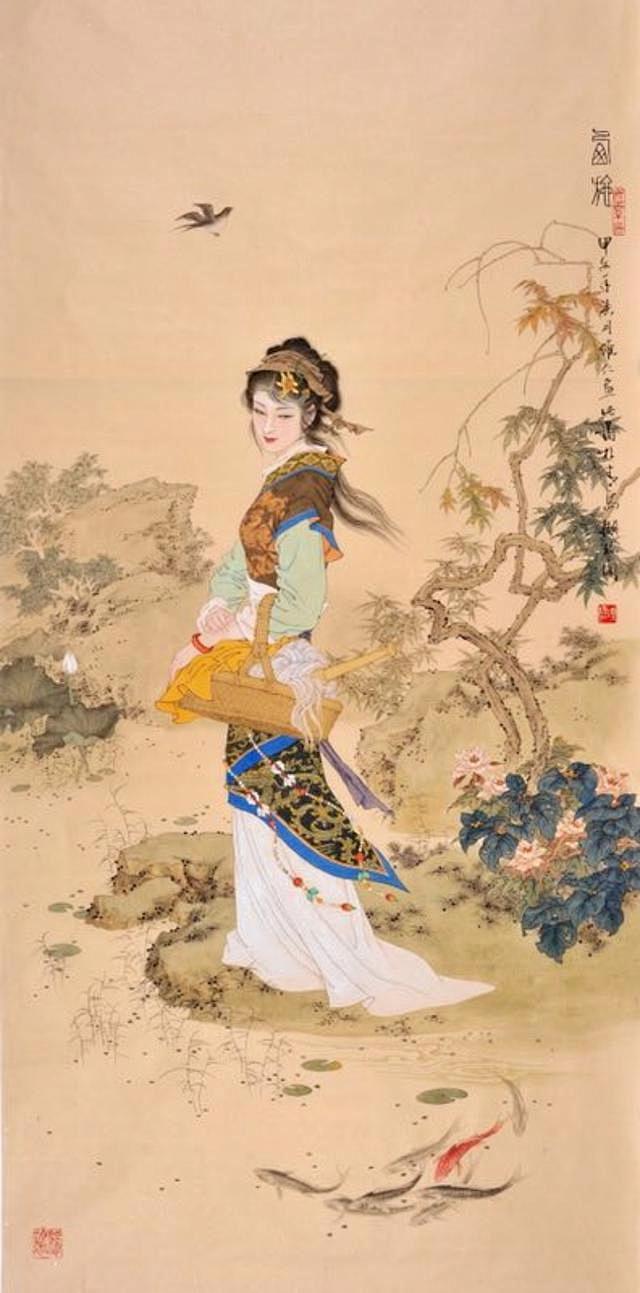 著名国画家连环画家项维仁和他的工笔重彩仕女画