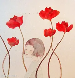 一期明媚而不忧伤的意境日系风格唯美插画，好看哦