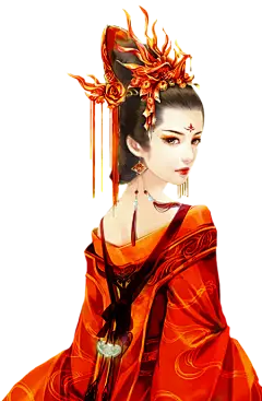 手绘古风人物系列---女PNG、免抠人物、古风免抠图、唯美古风(450×688)