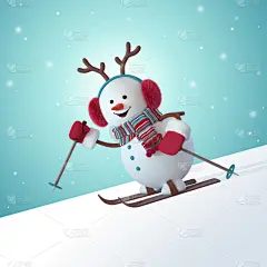 贺卡,玩具,模板,三维图形,耳机,冬天,雪人,性格,幽默,剪贴画
