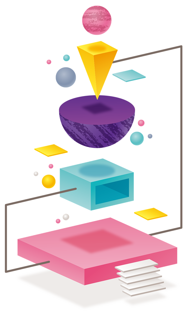 矢量三维立体几何不规则图形装饰元素png免抠