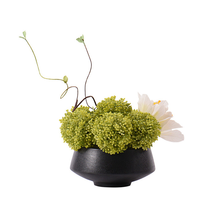 现代仿真干花花艺套装小盆景摆件样板房间电...