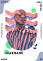 Nakhane Poster Design from Music Graphic Poster Design Series, on this poster collection you will see combination from great musician photos with abstract and geometric shapes full of color using the digital Collage technique and mixing real photography w