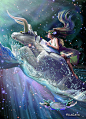 [Zodiac] Taurus
Zeus, the lord of gods,
metamorphosed himself into the white bull,
is passing through the wide ocean.
On his back is his beloved Europe,
a beautiful princess of Phoenicia.
The couple is heading for far land of honeymoon.
Europe is c