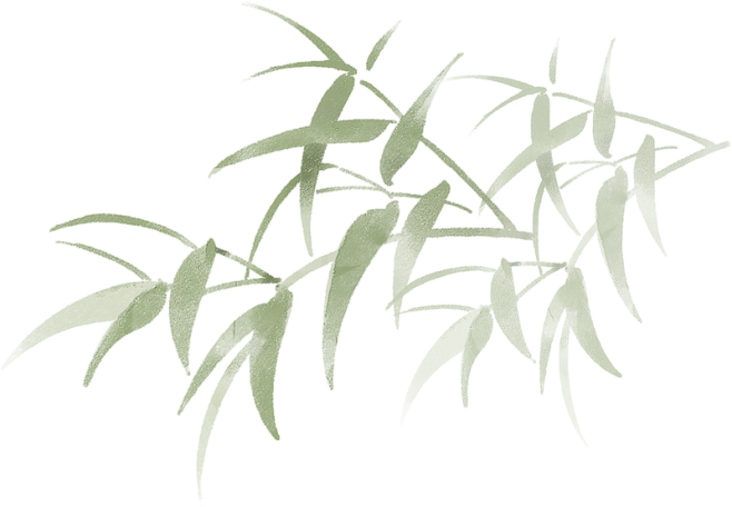 清明节水墨插画-竹枝