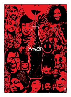 亲吻过去，可口可乐经典玻璃瓶100岁海报作品2