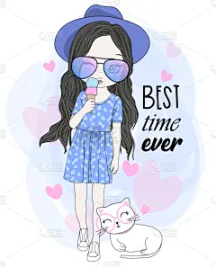女孩,可爱的,绘画插图,举起手,青少年,儿童,婴儿,少女,女婴,纸