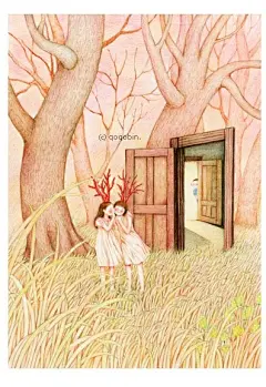 原创作品：孔雀绿彩铅插画
