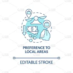 偏爱局部地区蓝色概念图标