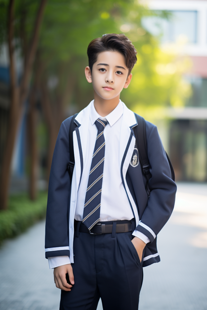 青春洋溢的校园帅气男学生