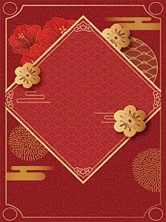新年春节红色3D立体新式简约背景_1671963268173