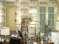 电影：《和莎莫的500天》

场景：摇滚女孩的卧室

灵感：

作为一个外表甜美可人内心却酷炫摇滚的非主流女主角，莎莫的卧室也是酷酷哒。公寓里的孔雀蓝壁纸，乍一看既有青花瓷的典雅又有浮世绘的风情，而莎莫的整个房间实在不乏这样独具个性的藏品(至少对老外来说)：一只大的和式台灯搭配一只少女系的梳妆台灯;你可能觉得富贵枝似的盆栽太庸俗，只要在上面坠着几只手作纸鹤，瞬间有了温馨浪漫的气息;桌子上的摆件既有佛像又有莲花，却少不了姑娘的耳钉和蝴蝶结……而床铺却是简洁的西式风格，藤条的床头虽然是森林童话的戏码，却不至于