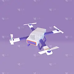 无人机简单时尚的设计，无人机直升机3d渲染