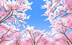 春分插画春天樱花节樱花树仰视原创插画素材