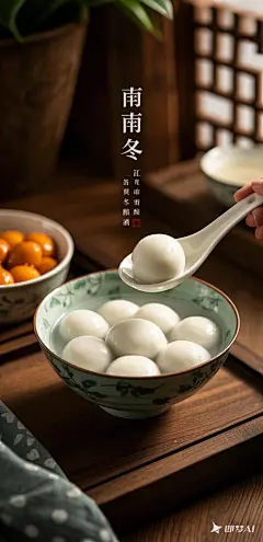 请生成南方冬至吃汤圆海报汤圆 (3)