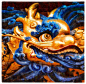 中国龙,数码图形,秘密,华丽的,水彩画颜料,春节,图像处理,古董,虚拟角色,绘画插图