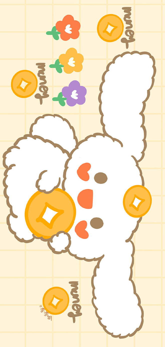 卡通 手机壁纸 玉桂狗 十一月 cr:李.