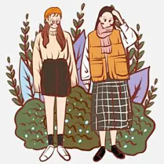 小清新文艺风手绘女孩小插画