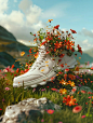 运动-鞋子-AI-C4D-建模-户外-草地-广告拍摄
