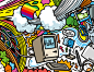 Genki Wi-Fi : Orininal illustration for the header of my blog for Japanese reader.