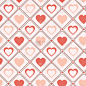 Retro Seamless Pattern Pastel Hearts Romantic Back