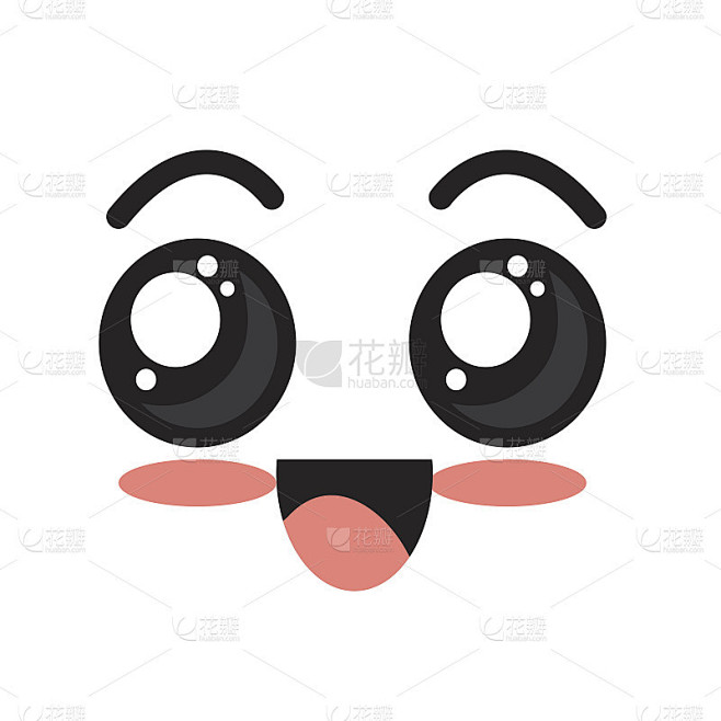 可爱可爱美丽的脸，微笑和快乐