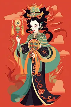 AI数字艺术传统戏剧角色人物元素插画-众图网