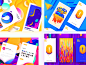 Fours yellow purple design color clean ux ui