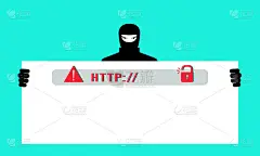 假的钓鱼网站。黑客窃取用户的个人数据、密码，并访问用户的个人银行卡。网络犯罪的概念，网络诈骗，网络钓