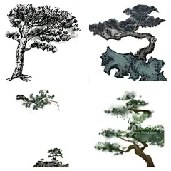 中国风水墨松树松枝迎客松水墨画  - 源文件下载【酷图网】中国风,水墨松树,松枝,迎客松,水墨画,免扣,背景素材