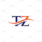 TZ信以奢华概念。现代TZ标志设计用于商业和公司标识。
