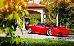 红色轿车亭子壁纸 创意素材