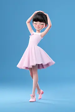 舞蹈才艺孩童女孩人物模型图片