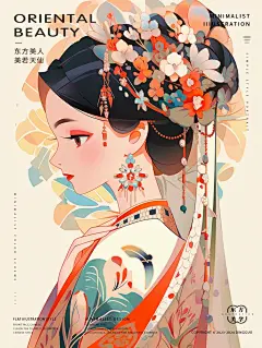 东方美人-美若天仙|极简民族扁平风文创插画