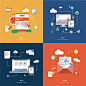 Flat set icons : vector flat icons set about bussines, marketing, money, web, email.教育banner
