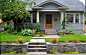 Basalt Retaining Wall, Bluestone Stairs + Entry Path - Craftsman - Landscape - Portland - Pistils Landscape Design + Build