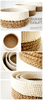 Repeat After me Crochet: Stacking Baskets - Natural Home Decor