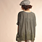 本裁原创设计女装2013夏季新款刺绣纯棉宽松显瘦上衣 13XS32