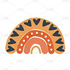 可爱的手绘彩虹在斯堪的纳维亚风格。幼稚的插图