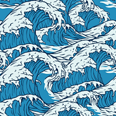 八月wwv采集到日式复古海浪花纹矢量图设计素材