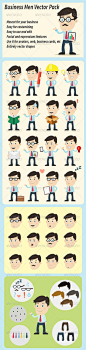 Business Men Vector Pack  #GraphicRiver         Business Men Vector Pack! Awesome business men for mascot for your business, personal logo, business card, web, blog, presentation, avatar, etc. The Business Men Vector Pack consist of premade poses, facial 