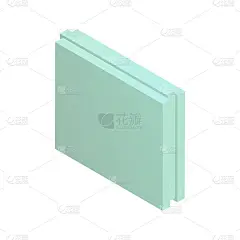 等距矢量插图墙石膏板孤立在白色背景。现实建设块图标在平面卡通风格。企口石膏板。建筑,建筑材料。