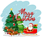 Christmas theme with santa on sleigh