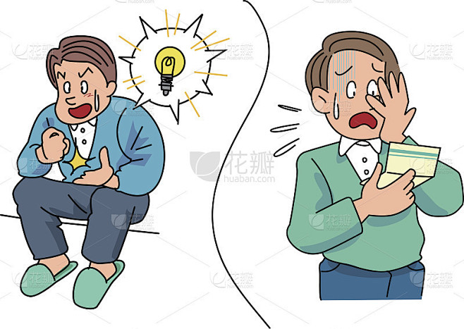 受问题困扰，想出解决办法的男人