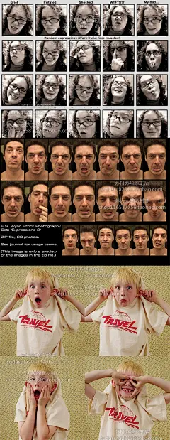 1.4万张表情参考图片动画CG插画人物表情五官夸张喜怒哀乐九宫格-淘宝网