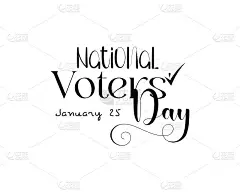 1月25日-书法风格的手写字体设计的国家投票日。为横幅，海报，t恤，卡片的创意插图。