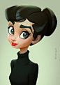 Audrey Hepburn Cartoon Caricature, Xi Ding