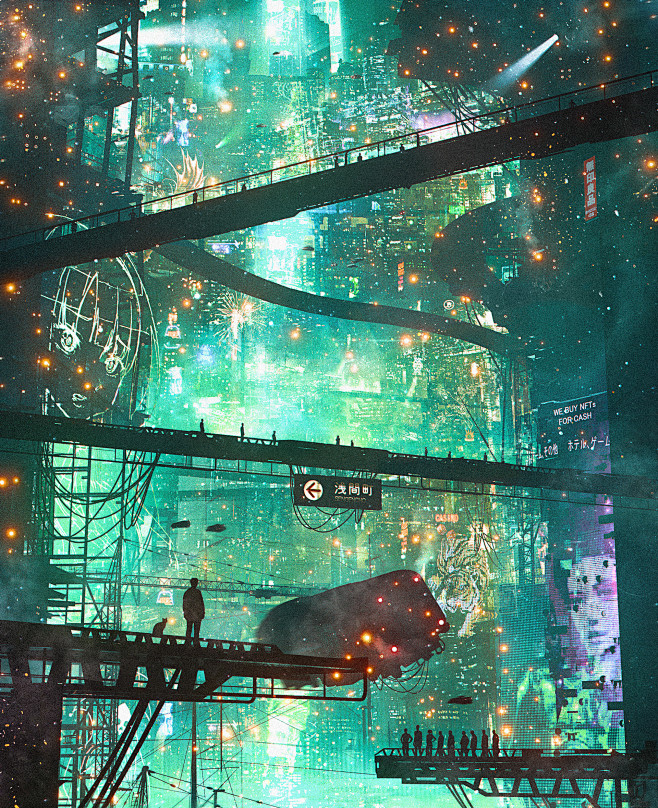 YEAR 5000-3D场景/科幻城市场景/赛博朋克/未来城市-花瓣网