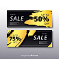 Golden promotional sales banner template | Free Vector #Freepik #freevector #banner #business #sale #gold